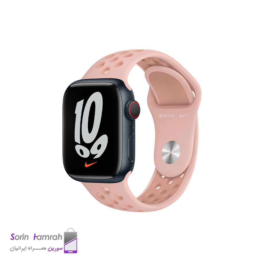 اپل واچ سری 7 مدل نایک 41mm بدنه آلومینیوم با بند سیلیکونی.